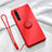 Ultra-thin Silicone Gel Soft Case Cover with Magnetic Finger Ring Stand for Oppo Reno3 Red