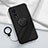 Ultra-thin Silicone Gel Soft Case Cover with Magnetic Finger Ring Stand for Oppo Reno8 T 5G Black