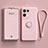 Ultra-thin Silicone Gel Soft Case Cover with Magnetic Finger Ring Stand for Oppo Reno9 5G Pink