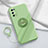 Ultra-thin Silicone Gel Soft Case Cover with Magnetic Finger Ring Stand for Realme V15 5G Matcha Green