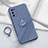 Ultra-thin Silicone Gel Soft Case Cover with Magnetic Finger Ring Stand for Realme X7 5G Lavender Gray