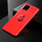 Ultra-thin Silicone Gel Soft Case Cover with Magnetic Finger Ring Stand for Samsung Galaxy A42 5G Red