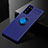 Ultra-thin Silicone Gel Soft Case Cover with Magnetic Finger Ring Stand for Samsung Galaxy S20 FE 2022 5G Blue