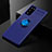 Ultra-thin Silicone Gel Soft Case Cover with Magnetic Finger Ring Stand for Samsung Galaxy S20 FE 4G Blue