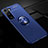 Ultra-thin Silicone Gel Soft Case Cover with Magnetic Finger Ring Stand for Samsung Galaxy S21 5G Blue