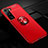 Ultra-thin Silicone Gel Soft Case Cover with Magnetic Finger Ring Stand for Samsung Galaxy S21 5G Red