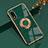 Ultra-thin Silicone Gel Soft Case Cover with Magnetic Finger Ring Stand for Sony Xperia Ace II Green
