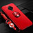 Ultra-thin Silicone Gel Soft Case Cover with Magnetic Finger Ring Stand for Vivo S1 Pro Red