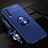 Ultra-thin Silicone Gel Soft Case Cover with Magnetic Finger Ring Stand for Vivo Y30 Blue