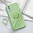 Ultra-thin Silicone Gel Soft Case Cover with Magnetic Finger Ring Stand for Vivo Y7s Green