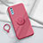 Ultra-thin Silicone Gel Soft Case Cover with Magnetic Finger Ring Stand for Vivo Y7s Red