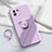 Ultra-thin Silicone Gel Soft Case Cover with Magnetic Finger Ring Stand for Xiaomi Mi 11 5G Clove Purple