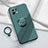 Ultra-thin Silicone Gel Soft Case Cover with Magnetic Finger Ring Stand for Xiaomi Mi 11 5G Midnight Green