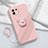 Ultra-thin Silicone Gel Soft Case Cover with Magnetic Finger Ring Stand for Xiaomi Mi 11 5G Pink