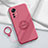 Ultra-thin Silicone Gel Soft Case Cover with Magnetic Finger Ring Stand for Xiaomi Mi 12T 5G Hot Pink