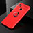 Ultra-thin Silicone Gel Soft Case Cover with Magnetic Finger Ring Stand for Xiaomi POCO C3 Red