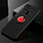 Ultra-thin Silicone Gel Soft Case Cover with Magnetic Finger Ring Stand for Xiaomi POCO C31 Red and Black