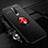 Ultra-thin Silicone Gel Soft Case Cover with Magnetic Finger Ring Stand for Xiaomi Redmi K30i 5G Red and Black