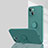 Ultra-thin Silicone Gel Soft Case Cover with Magnetic Finger Ring Stand G01 for Apple iPhone 14 Plus Green