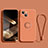 Ultra-thin Silicone Gel Soft Case Cover with Magnetic Finger Ring Stand G02 for Apple iPhone 15 Orange