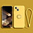 Ultra-thin Silicone Gel Soft Case Cover with Magnetic Finger Ring Stand G02 for Apple iPhone 15 Yellow