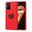 Ultra-thin Silicone Gel Soft Case Cover with Magnetic Finger Ring Stand JM1 for Oppo K10 4G Red