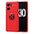 Ultra-thin Silicone Gel Soft Case Cover with Magnetic Finger Ring Stand JM1 for Oppo K10 5G Red