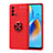 Ultra-thin Silicone Gel Soft Case Cover with Magnetic Finger Ring Stand JM1 for Oppo K9 5G Red