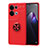 Ultra-thin Silicone Gel Soft Case Cover with Magnetic Finger Ring Stand JM1 for Oppo Reno9 Pro+ Plus 5G Red