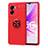 Ultra-thin Silicone Gel Soft Case Cover with Magnetic Finger Ring Stand JM1 for Realme Q5i 5G Red