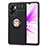 Ultra-thin Silicone Gel Soft Case Cover with Magnetic Finger Ring Stand JM1 for Realme V23 5G