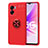Ultra-thin Silicone Gel Soft Case Cover with Magnetic Finger Ring Stand JM1 for Realme V23 5G Red