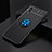 Ultra-thin Silicone Gel Soft Case Cover with Magnetic Finger Ring Stand JM1 for Samsung Galaxy A02 Blue and Black