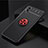 Ultra-thin Silicone Gel Soft Case Cover with Magnetic Finger Ring Stand JM1 for Samsung Galaxy A02 Red and Black