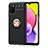 Ultra-thin Silicone Gel Soft Case Cover with Magnetic Finger Ring Stand JM1 for Samsung Galaxy M02s