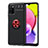 Ultra-thin Silicone Gel Soft Case Cover with Magnetic Finger Ring Stand JM1 for Samsung Galaxy M02s