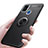 Ultra-thin Silicone Gel Soft Case Cover with Magnetic Finger Ring Stand JM1 for Samsung Galaxy M21