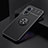 Ultra-thin Silicone Gel Soft Case Cover with Magnetic Finger Ring Stand JM2 for Oppo A1 5G Black