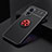 Ultra-thin Silicone Gel Soft Case Cover with Magnetic Finger Ring Stand JM2 for Oppo A1 5G Red and Black