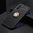 Ultra-thin Silicone Gel Soft Case Cover with Magnetic Finger Ring Stand JM2 for Oppo A16 Gold and Black