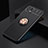 Ultra-thin Silicone Gel Soft Case Cover with Magnetic Finger Ring Stand JM2 for Oppo A16K Gold and Black