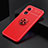 Ultra-thin Silicone Gel Soft Case Cover with Magnetic Finger Ring Stand JM2 for Oppo A1x 5G Red
