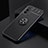 Ultra-thin Silicone Gel Soft Case Cover with Magnetic Finger Ring Stand JM2 for Oppo A53s 5G Black