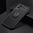 Ultra-thin Silicone Gel Soft Case Cover with Magnetic Finger Ring Stand JM2 for Oppo A54 4G Black