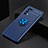 Ultra-thin Silicone Gel Soft Case Cover with Magnetic Finger Ring Stand JM2 for Oppo A54 5G Blue