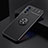 Ultra-thin Silicone Gel Soft Case Cover with Magnetic Finger Ring Stand JM2 for Oppo A55 4G Black