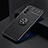 Ultra-thin Silicone Gel Soft Case Cover with Magnetic Finger Ring Stand JM2 for Oppo A55 5G Black