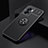 Ultra-thin Silicone Gel Soft Case Cover with Magnetic Finger Ring Stand JM2 for Oppo A56S 5G Black