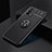 Ultra-thin Silicone Gel Soft Case Cover with Magnetic Finger Ring Stand JM2 for Oppo A74 4G Black