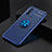 Ultra-thin Silicone Gel Soft Case Cover with Magnetic Finger Ring Stand JM2 for Oppo A74 4G Blue